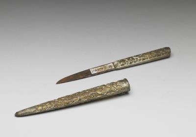 图片[3]-Dagger with a silver-inlaid ram-horn handle, 18th century-China Archive